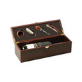 Wine Set in Mahogany Wooden Box w/ Bottle Space